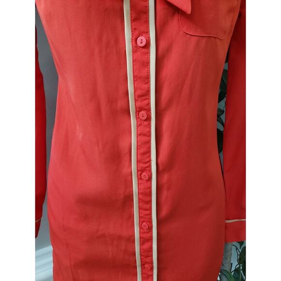 Cooperative Solid 100% Polyester Collared Long Sleeve Button Down Shirt XS - Picture 3 of 14